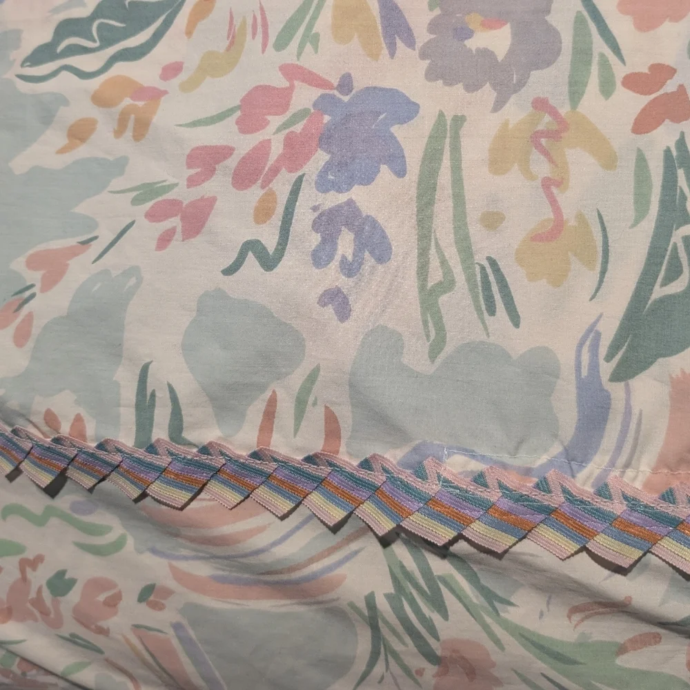 COLLIER CAMPBELL Duvet Cover Twin Floral Pastel Cotton Percale Vintage